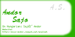 andor sajo business card